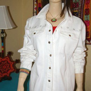 Vintage 90's AVON White Denim Jacket